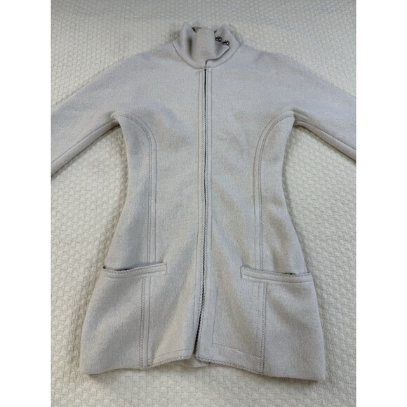 Gianfranco Ferre Sweater Mohair Virgin Wool Blend Full Zip | Cream | Size 40 XS - Picture 3 of 16